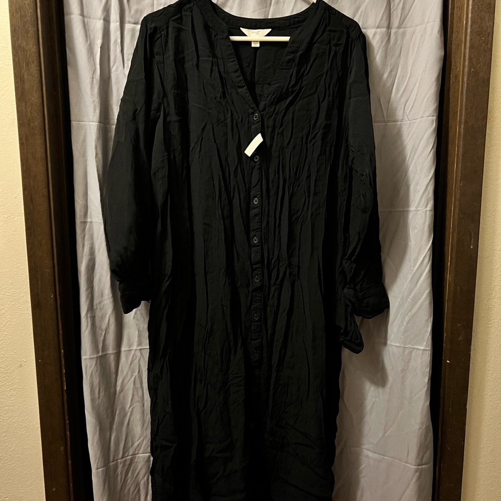 Terra & Sky Black Long Sleeve Dress